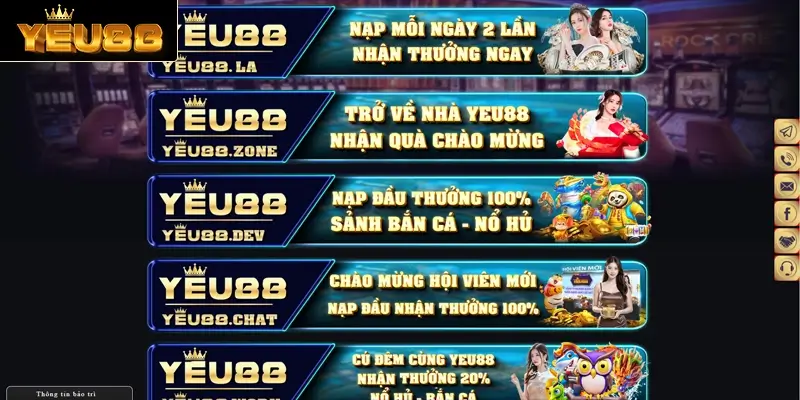Nhiều khuyến mãi và ưu đãi cho thành viên Yeu88